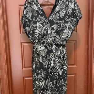 Elegant Black and Silver Sequin Dress